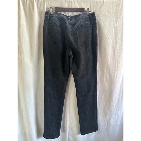 Anne Klein Black Straight-Leg Jeans - Size 10 - Picture 2 of 3